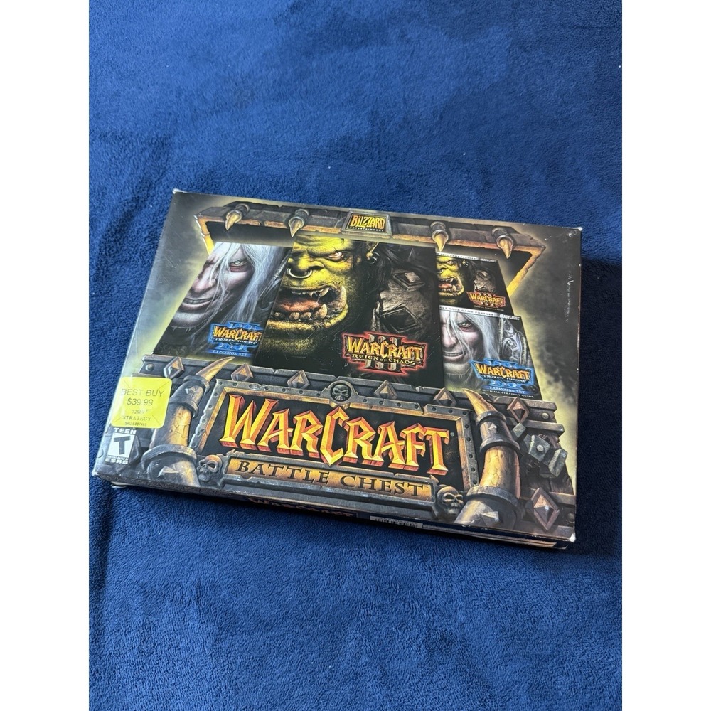 Vtg Warcraft III Battle Chest PC 2003 Big Box Blizzard Entertainment Game Extras